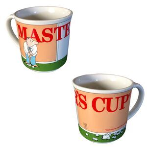 Vintage Recycled Paper Products Mug Masters Cup Joke Fathers Day Gift Golf Japan